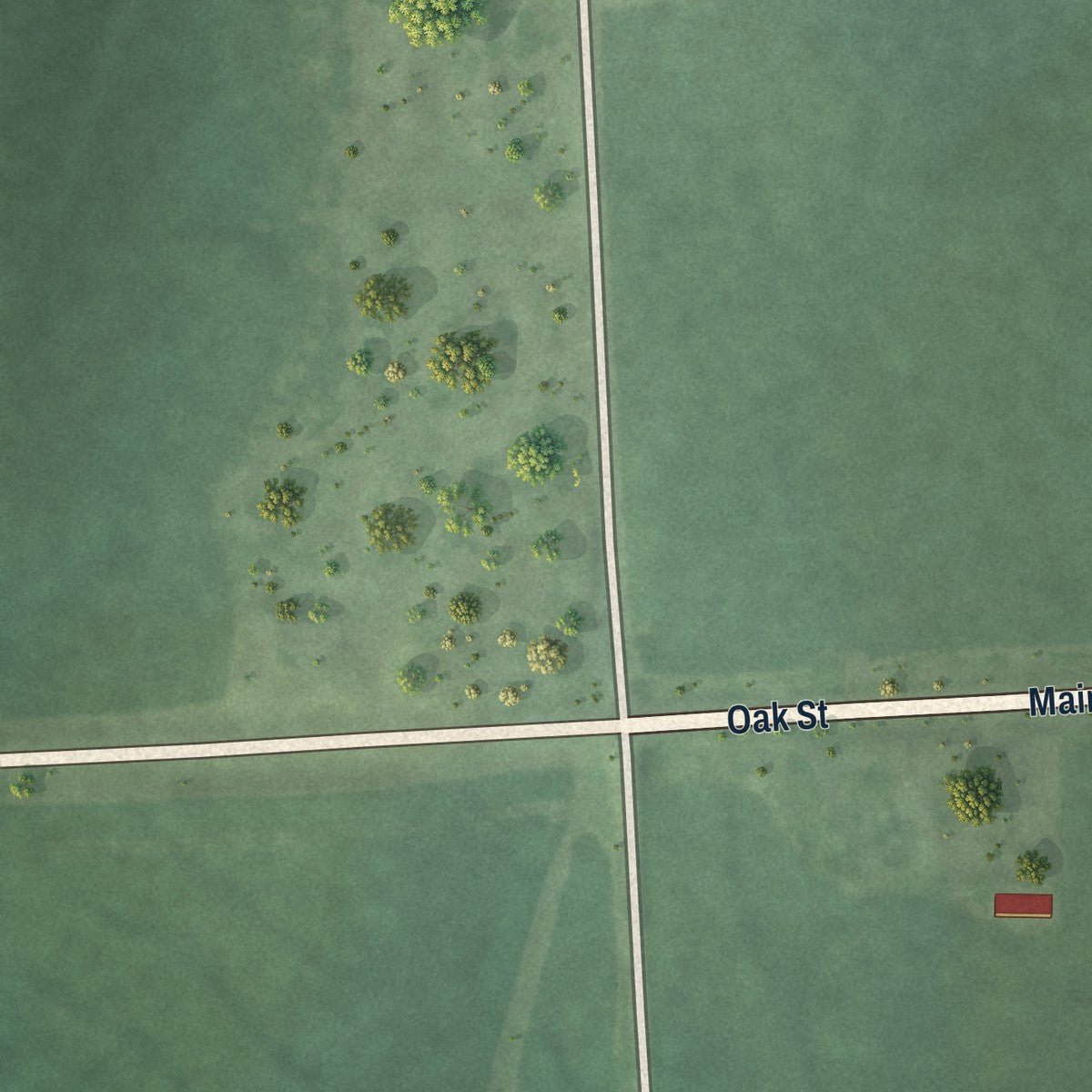 Second close-up of the map of Shubert, Nebraska print showing more streets and buildings