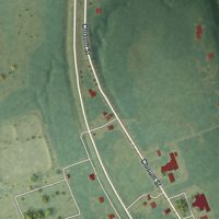 Second close-up of the map of Sicily Island, Louisiana print showing more streets and buildings