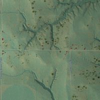 Second close-up of the map of Sickles, Oklahoma print showing more streets and buildings