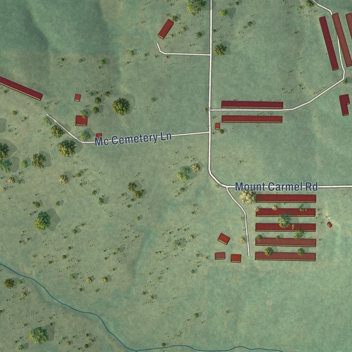 Second close-up of the map of Sidney, Arkansas print showing more streets and buildings
