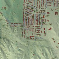Second close-up of the map of Sidney, Nebraska print showing more streets and buildings