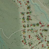 Second close-up of the map of Sierra Brooks, California print showing more streets and buildings