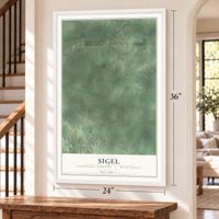 Sigel, Chippewa County, Wisconsin map, 24 x 36 inch print in a white frame by a staircase