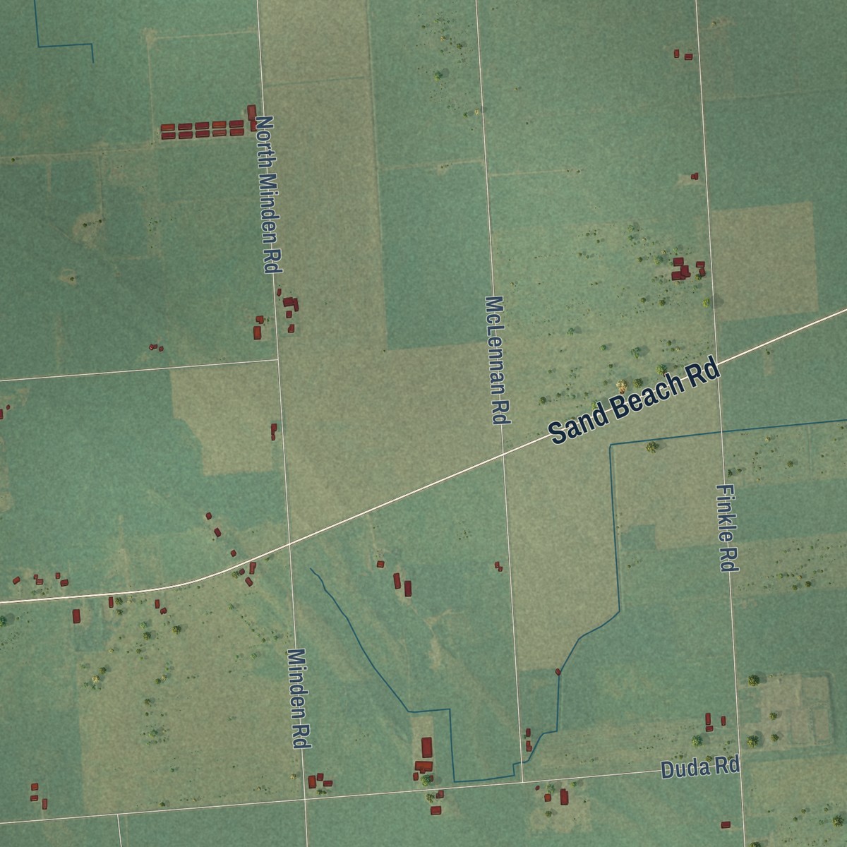 Second close-up of the map of Sigel, Michigan print showing more streets and buildings