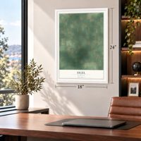 Sigel, Michigan map, 18 x 24 inch print in a white frame in a home office