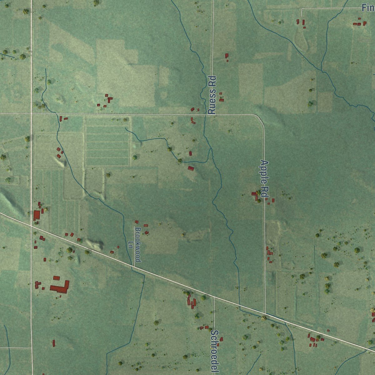 Second close-up of the map of Sigel, Wood County, Wisconsin print showing more streets and buildings