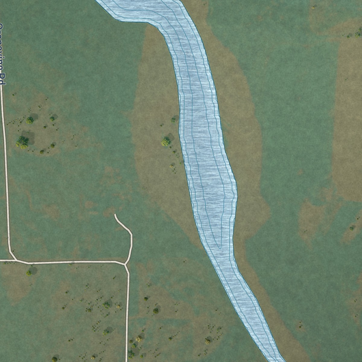 Second close-up of the map of Silesia, Montana print showing more streets and buildings