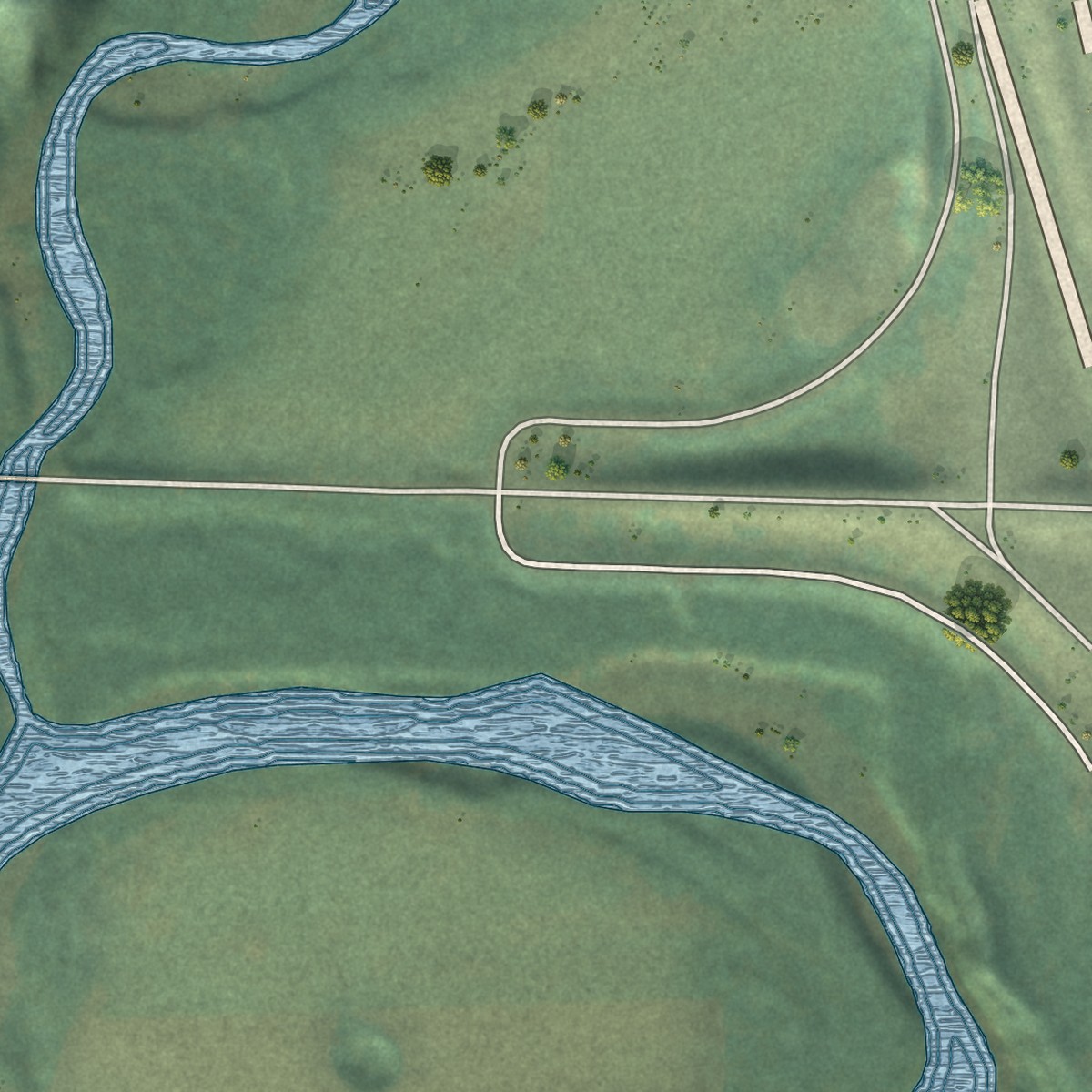 Second close-up of the map of Silvana, Washington print showing more streets and buildings