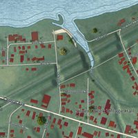 Second close-up of the map of Silver Creek, New York print showing more streets and buildings
