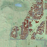 Second close-up of the map of Silver Firs, Washington print showing more streets and buildings