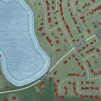 Second close-up of the map of Silver Lake, Ohio print showing more streets and buildings