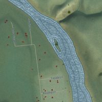 Second close-up of the map of Silver Springs, Alaska print showing more streets and buildings
