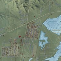 Second close-up of the map of Silver Springs, Nevada print showing more streets and buildings