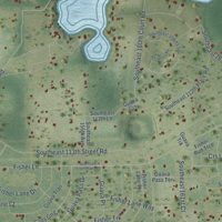 Second close-up of the map of Silver Springs Shores East, Florida print showing more streets and buildings