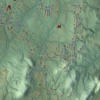Second close-up of the map of Silver Valley, North Carolina print showing more streets and buildings