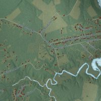 Second close-up of the map of Silverdale, North Carolina print showing more streets and buildings