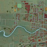 Second close-up of the map of Silverton, Oregon print showing more streets and buildings