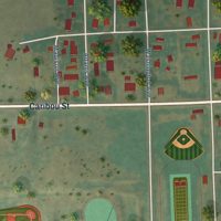 Second close-up of the map of Simla, Colorado print showing more streets and buildings