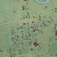 Second close-up of the map of Simonton, Texas print showing more streets and buildings