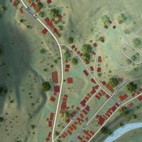 Second close-up of the map of Simpson, Pennsylvania print showing more streets and buildings