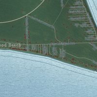 Second close-up of the map of Sims, Michigan print showing more streets and buildings