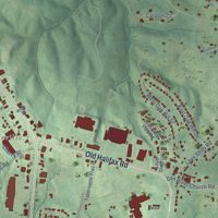 Second close-up of the map of Sinai, Virginia print showing more streets and buildings