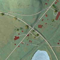 Second close-up of the map of Sinclairville, New York print showing more streets and buildings
