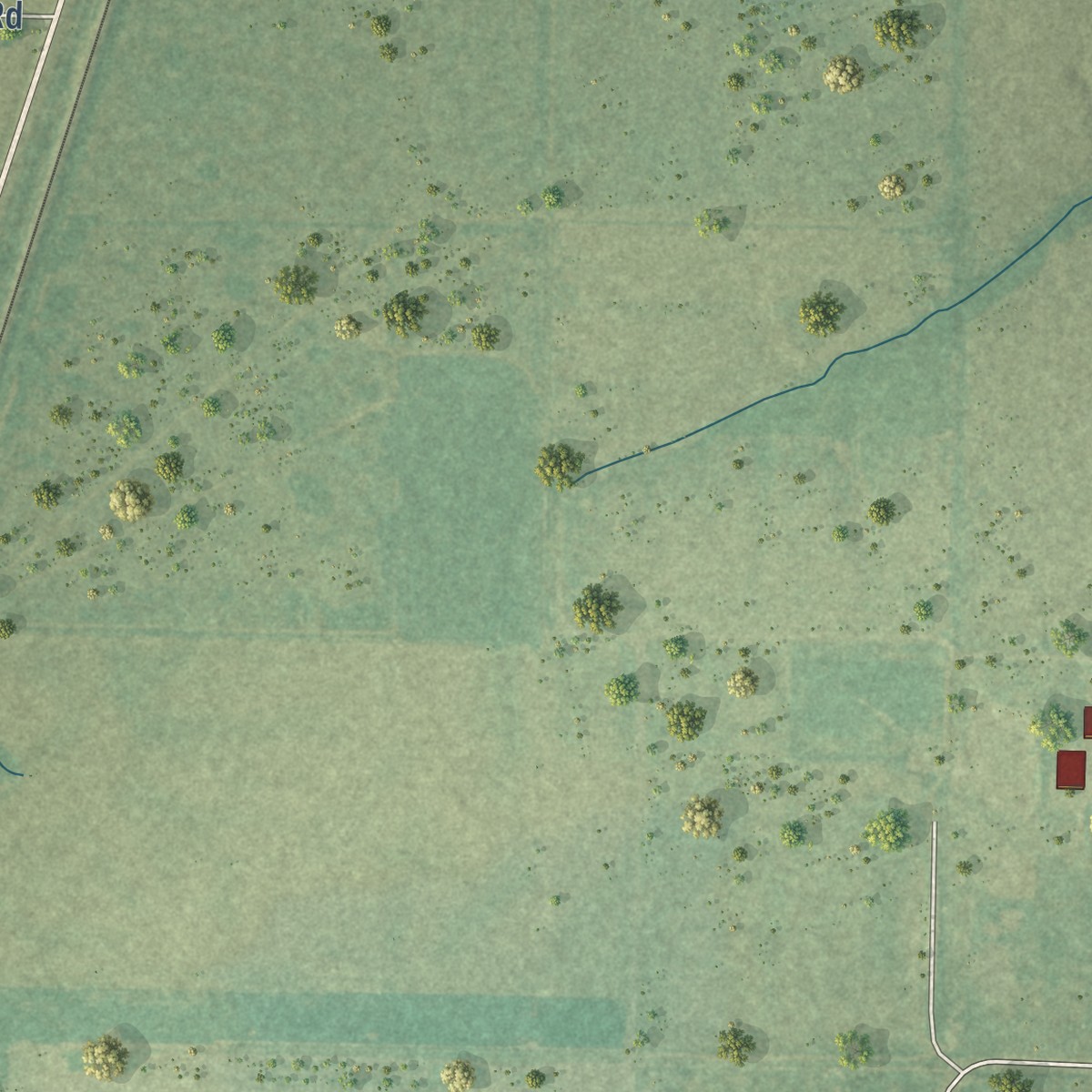 Second close-up of the map of Singer, Louisiana print showing more streets and buildings