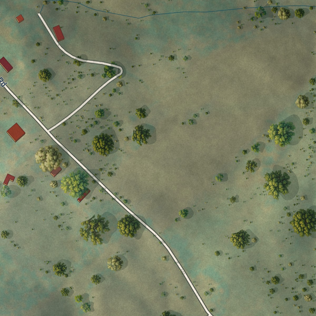 Second close-up of the map of Singers Glen, Virginia print showing more streets and buildings