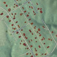 Second close-up of the map of Sipsey, Alabama print showing more streets and buildings