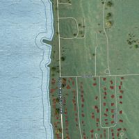 Second close-up of the map of Sister Bay, Wisconsin print showing more streets and buildings