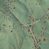Second close-up of the map of Six Mile, South Carolina print showing more streets and buildings