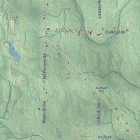 Second close-up of the map of Skandia, Michigan print showing more streets and buildings