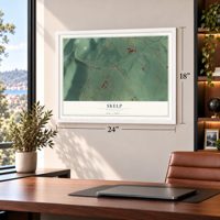 Skelp, Pennsylvania map, 18 x 24 inch print in a white frame in a home office