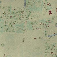 Second close-up of the map of Skidmore, Texas print showing more streets and buildings
