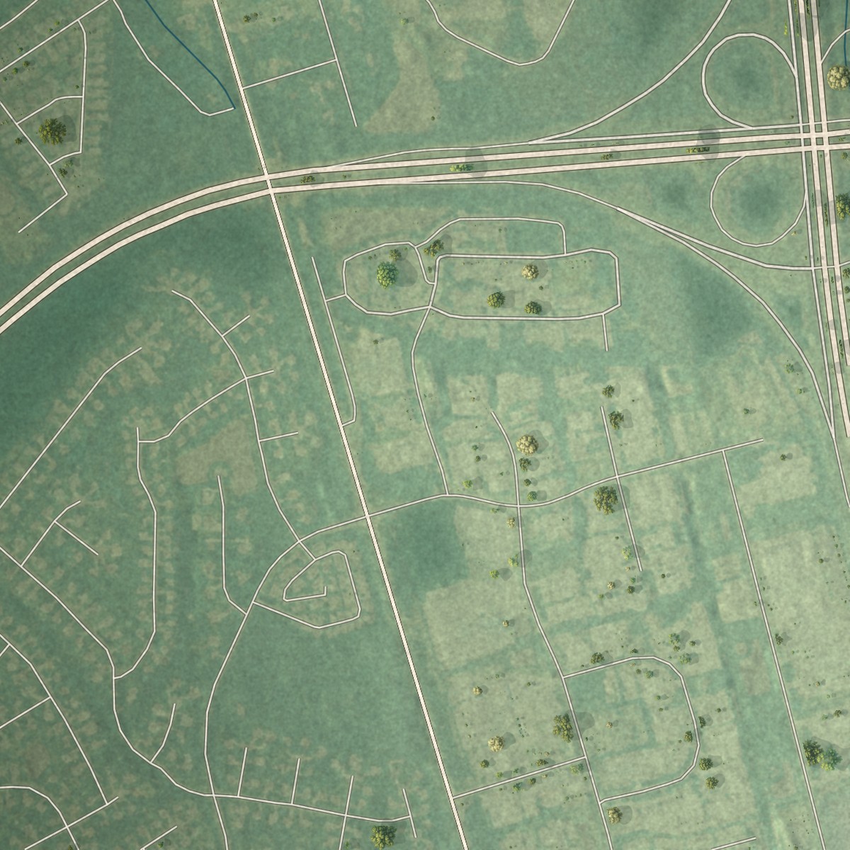 Second close-up of the map of Skippers Corner, North Carolina print showing more streets and buildings