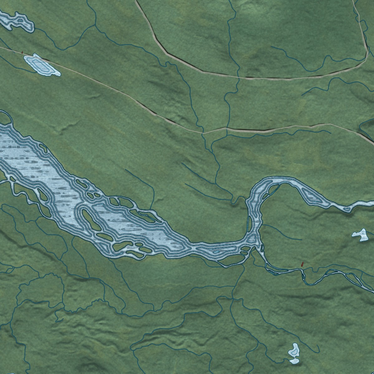 Second close-up of the map of Skwentna, Alaska print showing more streets and buildings