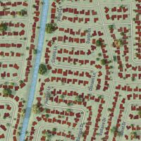 Second close-up of the map of Sky Lake, Florida print showing more streets and buildings