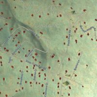 Second close-up of the map of Skyland Estates, Virginia print showing more streets and buildings