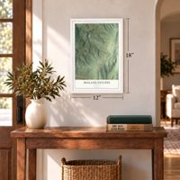 Skyland Estates, Virginia map, 12 x 18 inch print in a white frame in an entryway