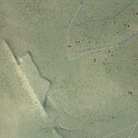 Second close-up of the map of Skyline-Ganipa, New Mexico print showing more streets and buildings