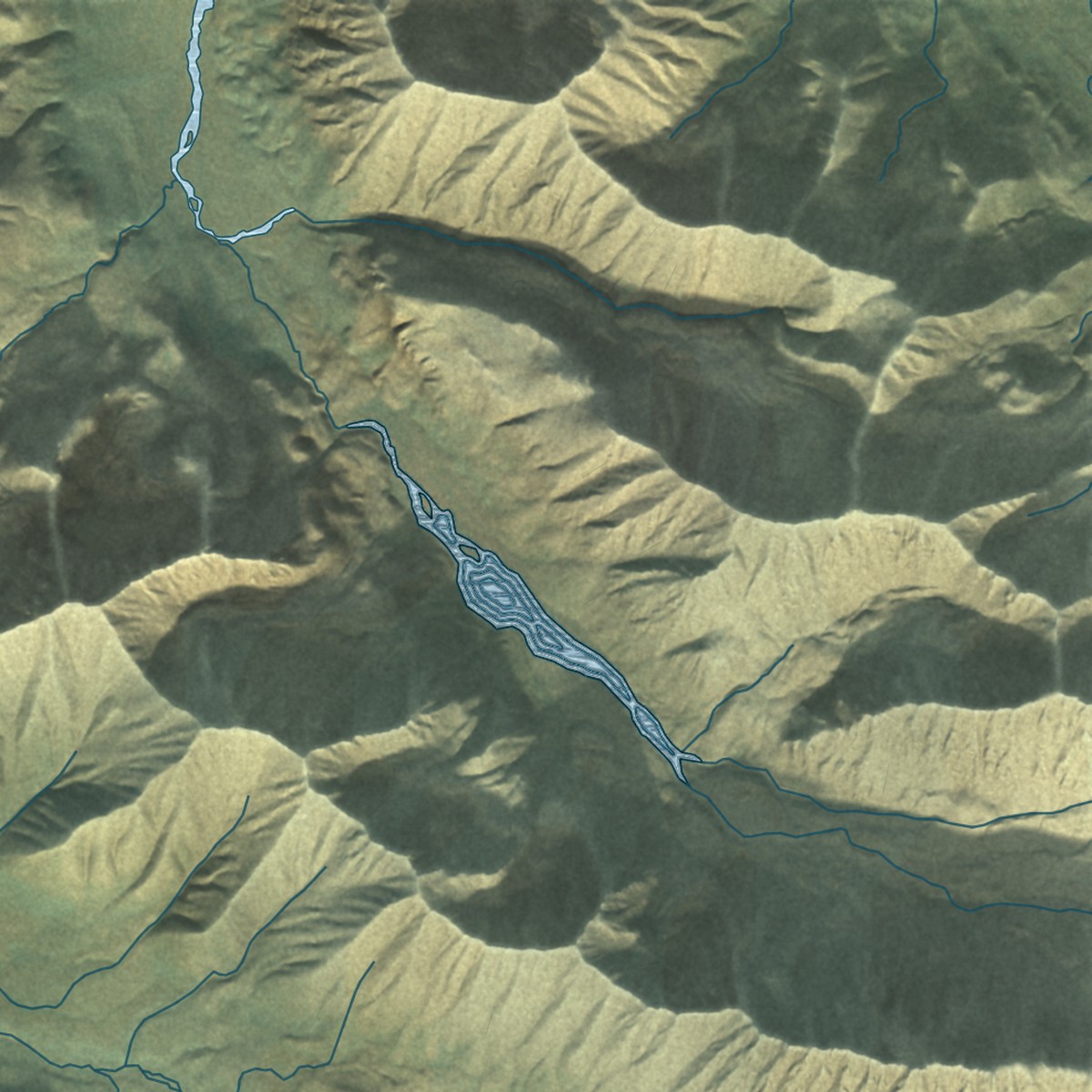 Second close-up of the map of Slana, Alaska print showing more streets and buildings