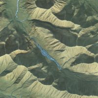 Second close-up of the map of Slana, Alaska print showing more streets and buildings