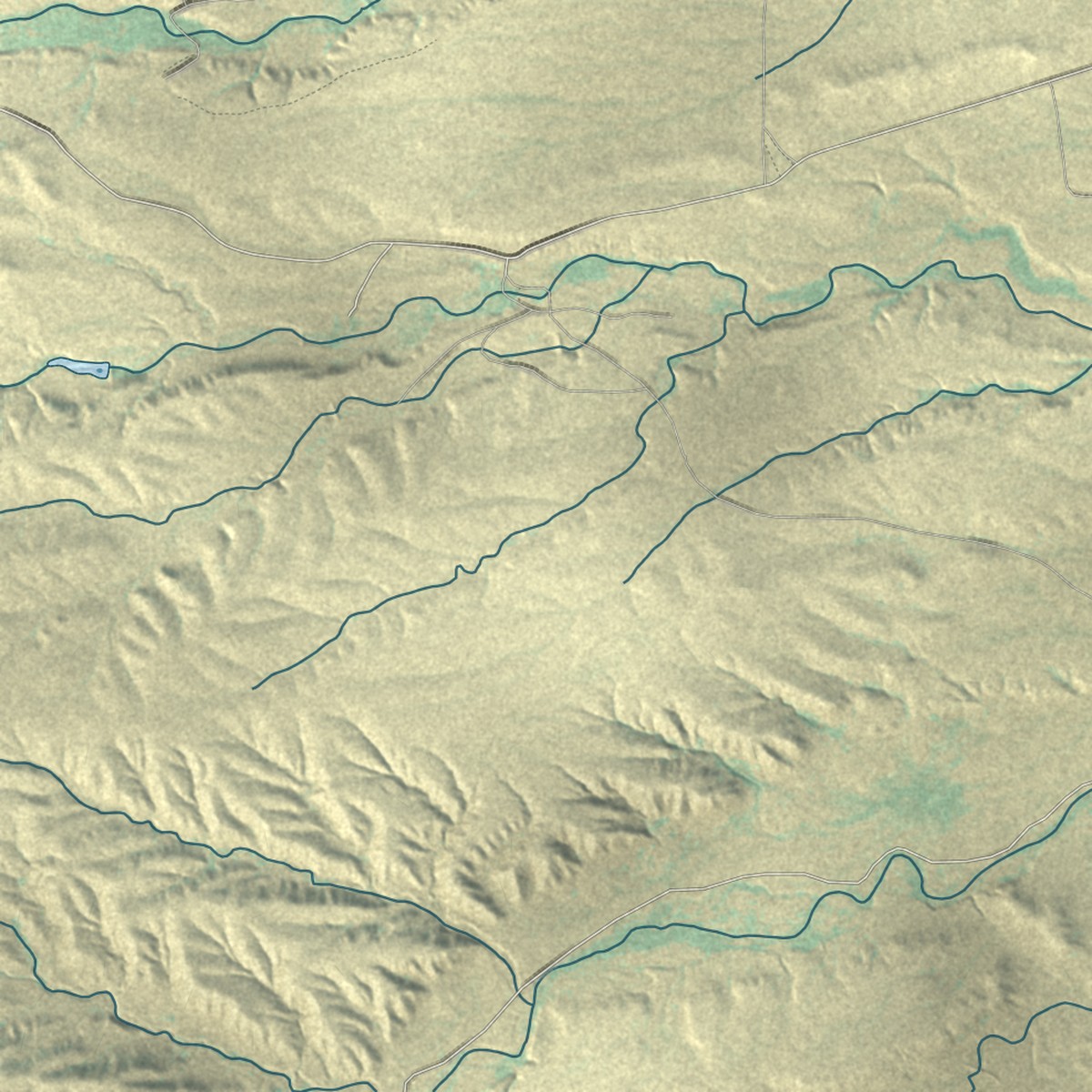 Second close-up of the map of Slater, Wyoming print showing more streets and buildings
