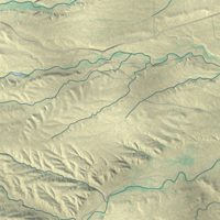 Second close-up of the map of Slater, Wyoming print showing more streets and buildings
