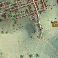 Second close-up of the map of Slatington, Pennsylvania print showing more streets and buildings