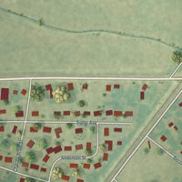 Second close-up of the map of Sledge, Mississippi print showing more streets and buildings
