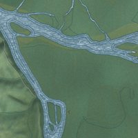 Second close-up of the map of Sleetmute, Alaska print showing more streets and buildings