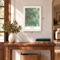 Slovan, Pennsylvania map, 12 x 18 inch print in a white frame in an entryway