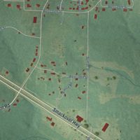 Second close-up of the map of Smackover, Arkansas print showing more streets and buildings